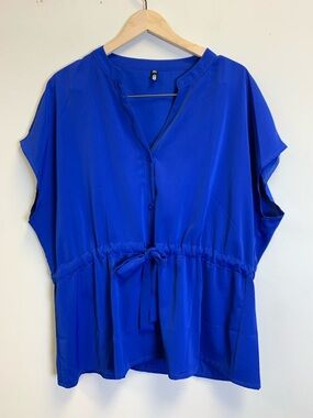 CICI BIRD Women’s Drawstring Waist Blouse in Royal Blue